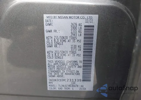 2023 Nissan Pathfinder Sl 4Wd from USA, damaged, VIN 5N1DR3CD3PC231339